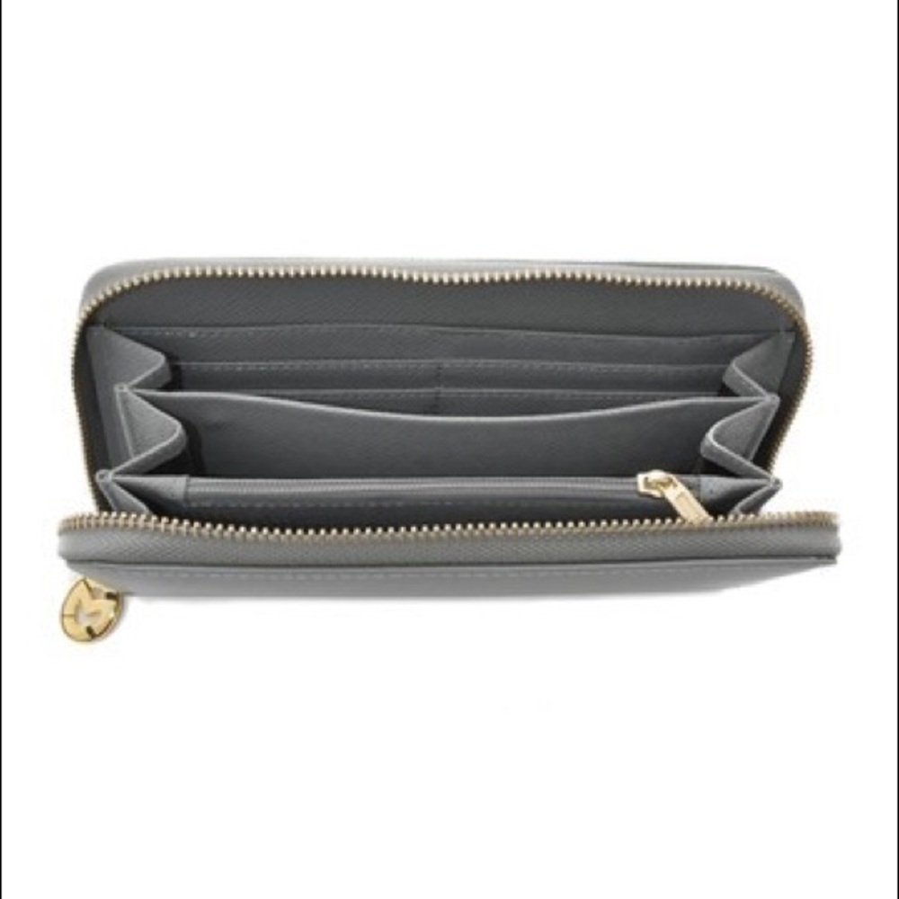 Carla Mancini Gray Jenny Leather Zip Around Wallet - image 7